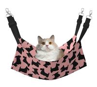 InOmak Patrón de Terrier escocés Rosa y Negro,Hamaca Colgante para Gatos, Suave, de Doble Cara, para Perros pequeños y Mascotas.,M