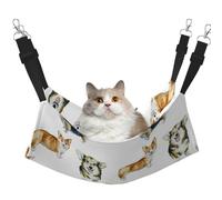 InOmak Patrón Divertido de Perro Corgi (1),Hamaca Colgante para Gatos, Suave, de Doble Cara, para Perros pequeños y Mascotas.,L