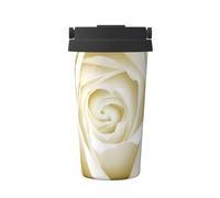 InOmak Patrón floral Patrón de rosa,Taza de café de 500 ml, botella de agua de acero inoxidable aislada, taza de café portátil
