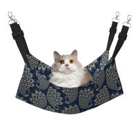InOmak Pavo Real Art déco Azul Dorado,Hamaca Colgante para Gatos, Suave, de Doble Cara, para Perros pequeños y Mascotas.,L