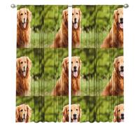 InOmak Perro Golden Retriever, Cortinas de Ventana de 2 Paneles, 132 x 213 cm, Opacas, para Sala de Estar y Dormitorio.