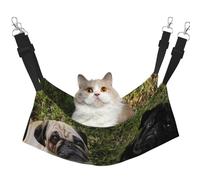InOmak Perro Pug Blanco y Negro,Hamaca Colgante para Gatos, Suave, de Doble Cara, para Perros pequeños y Mascotas.,L