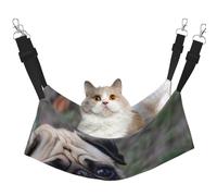 InOmak Perro Pug Impreso,Hamaca Colgante para Gatos, Suave, de Doble Cara, para Perros pequeños y Mascotas.,M