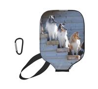 InOmak Perros Border Collie Shetland Sheepdogs Alaskan, Funda Deportiva para Pala de Pickleball; Estuche Compatible con Todas Las Formas y tamaños de Pala.