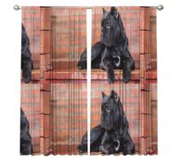 InOmak Perros Cane Corso Grandes y Negros, Mascotas, Cortinas de Ventana de 2 Paneles, 132 x 213 cm, Opacas, para Sala de Estar y Dormitorio.