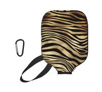 InOmak Piel de Animal de Cebra Negra Dorada Africana Sepia, Funda Deportiva para Pala de Pickleball; Estuche Compatible con Todas Las Formas y tamaños de Pala.