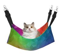 InOmak Poligonal Multicolor Que Consta de triángulos y arcoíris,Hamaca Colgante para Gatos, Suave, de Doble Cara, para Perros pequeños y Mascotas.,M