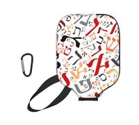 InOmak Polvo Creativo del Alfabeto Hebreo, Funda Deportiva para Pala de Pickleball; Estuche Compatible con Todas Las Formas y tamaños de Pala.