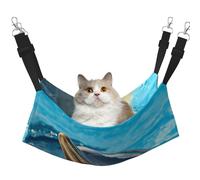 InOmak Precioso Estampado de Delfines,Hamaca Colgante para Gatos, Suave, de Doble Cara, para Perros pequeños y Mascotas.,L