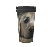 InOmak Precioso perro labrador,Taza de café de 500 ml, botella de agua de acero inoxidable aislada, taza de café portátil