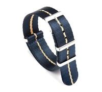 InOmak Pulsera de 20/22mm con correa de nylon con hebilla, Blue-Khaki, 20mm