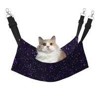 InOmak Purpurina púrpura Amatista Oscura,Hamaca Colgante para Gatos, Suave, de Doble Cara, para Perros pequeños y Mascotas.,L