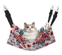 InOmak Ramos Florales Brillantes y Elegantes en Rojo y Azul Marino,Hamaca Colgante para Gatos, Suave, de Doble Cara, para Perros pequeños y Mascotas.,M