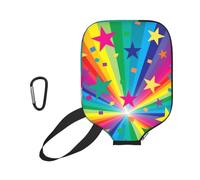 InOmak Rayos de Confeti de arcoíris y Estrellas, Funda Deportiva para Pala de Pickleball; Estuche Compatible con Todas Las Formas y tamaños de Pala.