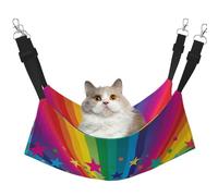 InOmak Rayos de Confeti de arcoíris y Estrellas,Hamaca Colgante para Gatos, Suave, de Doble Cara, para Perros pequeños y Mascotas.,M
