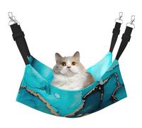InOmak Remolinos Abstractos de Oro y Verde Azulado de Moda,Hamaca Colgante para Gatos, Suave, de Doble Cara, para Perros pequeños y Mascotas.,L