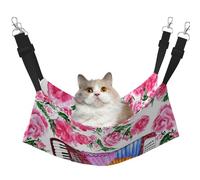 InOmak Rosa de Flor de acordeón de Acuarela,Hamaca Colgante para Gatos, Suave, de Doble Cara, para Perros pequeños y Mascotas.,L