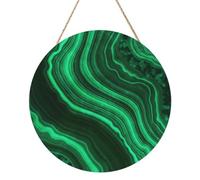 InOmak Textura de malaquita, Cuadro redondo de madera de 30 cm, cuadro para colgar en la pared del hogar.