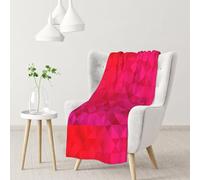 InOmak Triángulo geométrico Fucsia,Manta Suave y cálida de Franela Antibolitas, 76 x 102 cm