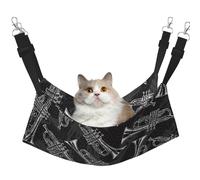 InOmak Trompetas de boceto en Blanco y Negro,Hamaca Colgante para Gatos, Suave, de Doble Cara, para Perros pequeños y Mascotas.,L