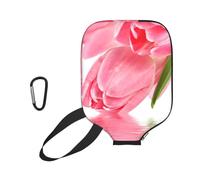 InOmak Tulipán con Efecto Agua, Flor Fresca y Encantadora de Color Rosa., Funda Deportiva para Pala de Pickleball; Estuche Compatible con Todas Las Formas y tamaños de Pala.