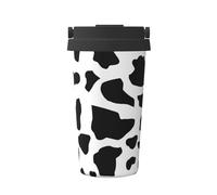 InOmak Vaca (Letra pequeña),Taza de café de 500 ml, botella de agua de acero inoxidable aislada, taza de café portátil