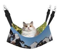 InOmak Vacas Blancas y Negras,Hamaca Colgante para Gatos, Suave, de Doble Cara, para Perros pequeños y Mascotas.,L