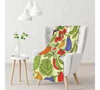 InOmak Varios Patrones de Vegetales,Manta Suave y cálida de Franela Antibolitas, 76 x 102 cm