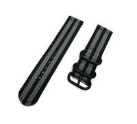 InOmak Woven Nylon Watch Band de 18-24mm Releance rápido OTAN Reloj Corres, Gris negro, 22mm