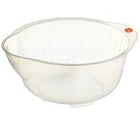 INOMATA HIC JapanBargain S-3060-Cuenco de arroz japonés con colador, 2,5 l de Capacidad, incoloro, 2.5-Quart