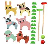 INOOMP 1 Juego Croquet De Animales Divertido Interior En Forma De Animal Pelota Exterior Kit De Exterior para Juego De Croquet Equipo De Madera