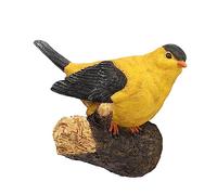 INOOMP 1 Pieza Adorno de pájaro de simulación Modelo Falso Juguetes para pájaros decoración Exterior Ornamento del pájaro del jardín Aves artesanales Juguete para Resina Amarillo