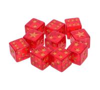 INOOMP 10 Piezas Dados de Estrella de Cinco Puntas Dados Rojos y Verdes Dados translúcidos Dados de Oro Juego de Dados de Colores translúcidos. Juego de Dados LRC Dados Cuadrados Resina