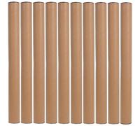 INOOMP 10 Tubos de Cartón para Envío con Tapas Negras, Tubo de Almacenamiento de Documentos y Planos, Cilindro de Papel Kraft Resistente 40x4 Cm, Embalaje Postal Seguro para Carteles