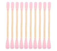 INOOMP 1000 bastoncillos de algodón en espiral de doble punta: aplicadores de maquillaje de doble cabezal - bastoncillos de limpieza cosmética con mango largo de madera para desmaquillar, cuidar la