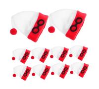 INOOMP 10piezas Mini Gorros De Papá Noel Adornos para Botellas De Vino Decoración Navideña De Interiores para Fiestas Navideñas