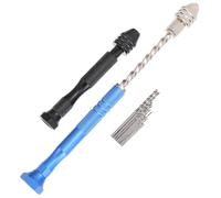 INOOMP 12 Piezas Taladro Manual y Juego de Microbrocas Mandril Ajustable y Mango Acanalado para Hacer Joyas de Resina, Adecuado para Bricolaje y Trabajos de Precisión