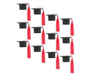 INOOMP 12 Tapas de Botellas de Vino en Miniatura Color Rojo Borla para Decoración y Adorno en Reuniones Familiares y Muñecas