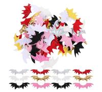 INOOMP 120 Unidades Accesorios Cabello Diseño Compacto y Creativo de Halloween Alas de Murciélago de Pu y Tela para Manualidades Familiares en Reuniones Interiores