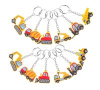 INOOMP 12piezas Llaveros De Construcción Para Accesorios De Fiesta De Ingeniería Excavadora y Camión De De Cumpleaños Para Celebraciones Infantiles