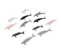 INOOMP 12piezas Mini Modelos De Delfines De Plástico Decoración De Animales Marinos para Jardín y Educación Infantil
