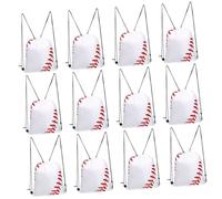 INOOMP 12piezas Mochila Deportiva Cordón Bolsa De Entrenamiento Al Aire Resistente Al Agua Diseño De Béisbol para Gimnasio y Actividades Al Aire
