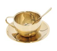 INOOMP 1Juego Conjunto de Tazas Taza de Café Decorativa Inoxidable Set para Tarde y Café y Resistente para Hogar y Oficina