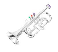 INOOMP 1pieza Trompeta De Juguete Musical Imitación para Instrumento Educativo para Escenarios De Aprendizaje y Representaciones Teatrales Plateada para Fomentar La Confianza Interés