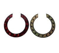 INOOMP 2 Calcomanías Autoadhesivas 3d para Boca de Guitarra Acústica y Clásica, Decoración de Roseta en Color Dorado y Rojo, Compatible Guitarra y Ukelele, Accesorio para Reparación