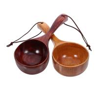INOOMP 2 Cucharones Capacidad de 100ml de Madera para Sopa y Arroz, Utensilios de Cocina Resistentes y Cómodos para Remover y Servir Hogar