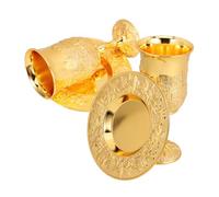 INOOMP 2 Juegos Judaica Wine Chalice con Bandeja Copa de Vino Shabbos Vintage para Ceremonias Religiosas y Fiestas Judías