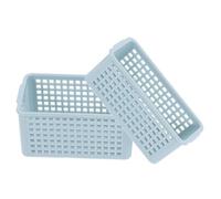 INOOMP 2 Piezas Accesorios para casa de muñecas Canasta de niña pequeña Canasta contenedor Mini Cesta de Almacenamiento Mini decoración de la casa Adorno de polivinilo Azul