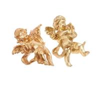INOOMP 2 Piezas Estatua de ángel decoración del ángel de Pared decoración del Marco de la Puerta de los ángeles Adornos de Chimenea Adornos de Puerta Resina Golden