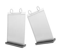 INOOMP 2 Piezas Expositor de Menú Soporte de Menú de Escritorio de Acrílico 6 Páginas 12 Caras Plástico Acrílico E Hierro Diseño Plegable para Carteles de Café y Anuncios de Bebidas
